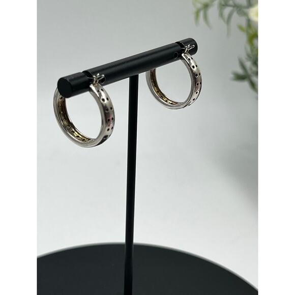 DBJ Dee Berkley 925 Sterling Silver Genuine Cut Diamond In & Out Hoop
Earrings - Picture 7 of 16